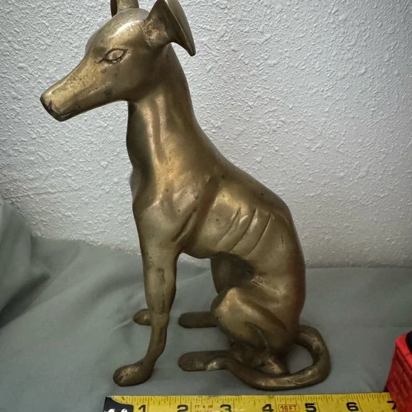 Elegant Brass Dog Figurine - Picture 6 of 7